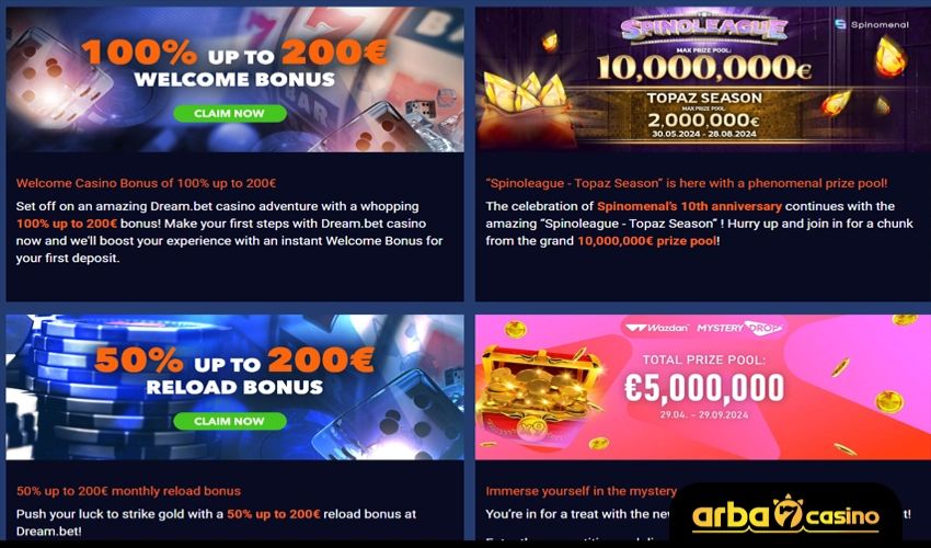 Types of online casino bonuses